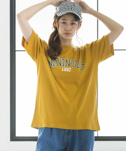 WEGO(ウィゴー)の「WEGO/カレッジロゴプリントTシャツ(Tシャツ/カットソー・レディース・ワイン/ピンク/マスタード/グリーン・FREE)」の3枚目の写真