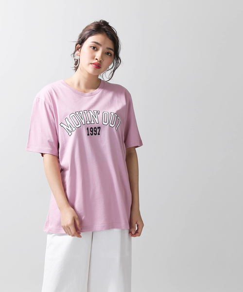 WEGO(ウィゴー)の「WEGO/カレッジロゴプリントTシャツ(Tシャツ/カットソー・レディース・ワイン/ピンク/マスタード/グリーン・FREE)」の8枚目の写真
