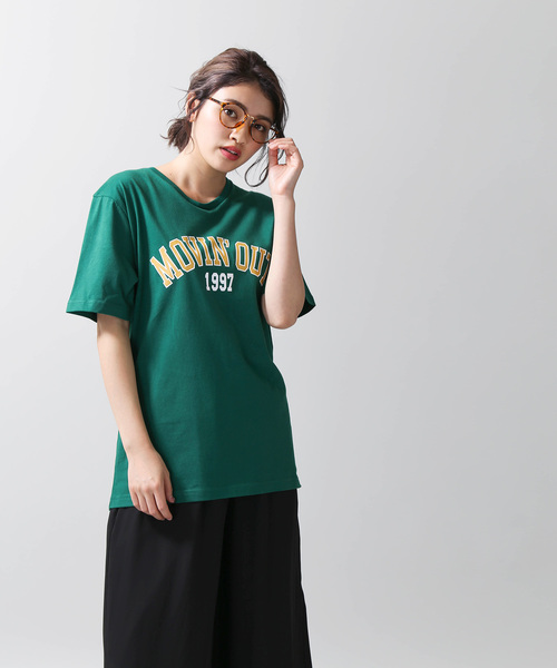 WEGO(ウィゴー)の「WEGO/カレッジロゴプリントTシャツ(Tシャツ/カットソー・レディース・ワイン/ピンク/マスタード/グリーン・FREE)」の13枚目の写真