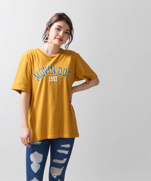 WEGO(ウィゴー)の「WEGO/カレッジロゴプリントTシャツ(Tシャツ/カットソー・レディース・ワイン/ピンク/マスタード/グリーン・FREE)」の14枚目の写真