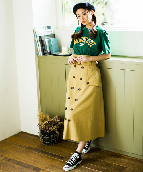 WEGO(ウィゴー)の「WEGO/カレッジロゴプリントTシャツ(Tシャツ/カットソー・レディース・ワイン/ピンク/マスタード/グリーン・FREE)」の20枚目の写真