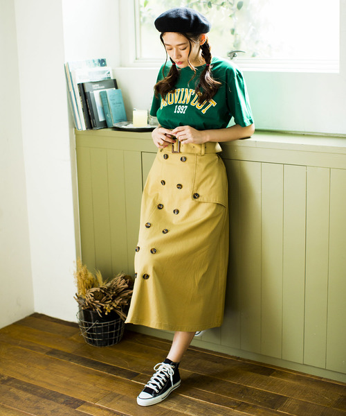 WEGO(ウィゴー)の「WEGO/カレッジロゴプリントTシャツ(Tシャツ/カットソー・レディース・ワイン/ピンク/マスタード/グリーン・FREE)」の21枚目の写真