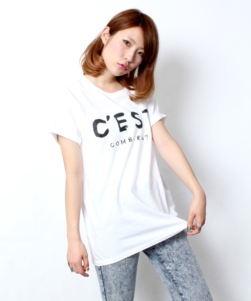 WEGO（ウィゴー）の「WEGO/ロールアップシンプルロゴTee（S）（Tシャツ/カットソー・レディース・ホワイト/ブラック・FREE）」の13枚目の写真