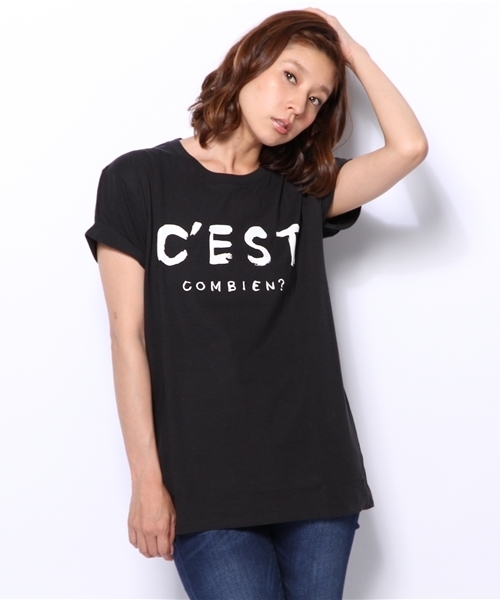 WEGO（ウィゴー）の「WEGO/ロールアップシンプルロゴTee（S）（Tシャツ/カットソー・レディース・ホワイト/ブラック・FREE）」の12枚目の写真