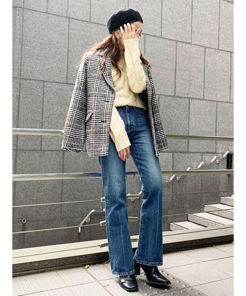 Ungrid(アングリッド)の「ハイウエストフレアデニム(デニムパンツ・レディース・ブルー・24inch/25inch/26inch)」の15枚目の写真