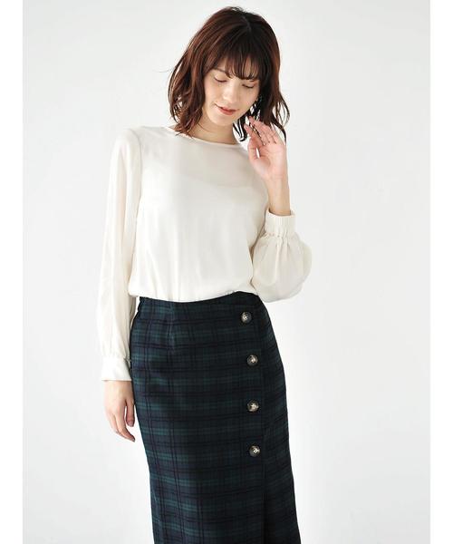 YECCA VECCA(イェッカヴェッカ)の「・2WAY袖サテンブラウス(シャツ/ブラウス・レディース・ブラック/アイボリー/ラベンダー/ブルーグリーン・FREE)」の12枚目の写真