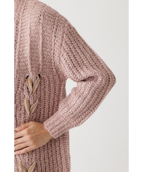 JILL STUART（ジルスチュアート）の「◆ヴァレリーローゲージカーディガン（カーディガン/ボレロ・レディース・グレー/ピンク・FREE）」の4枚目の写真