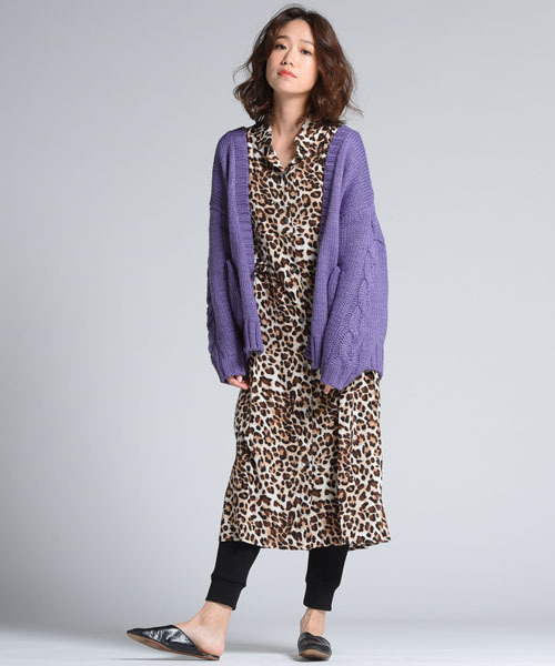 LIPSTAR(リップスター)の「3Gケーブルニットカーディガン(カーディガン/ボレロ・レディース・オフホワイト/ブラウン/パープル・M)」の16枚目の写真