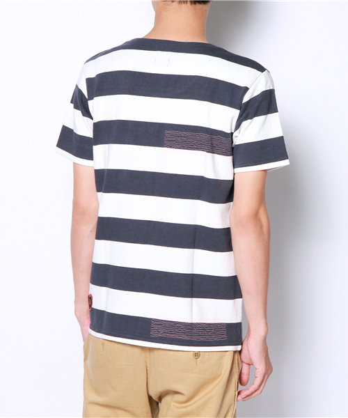 R.NEWBOLD(アールニューボールド)の「BORDER CS/SS./235508(Tシャツ/カットソー・メンズ・グレー/ネイビー・SMALL/MEDIUM/LARGE/X-LARGE)」の10枚目の写真