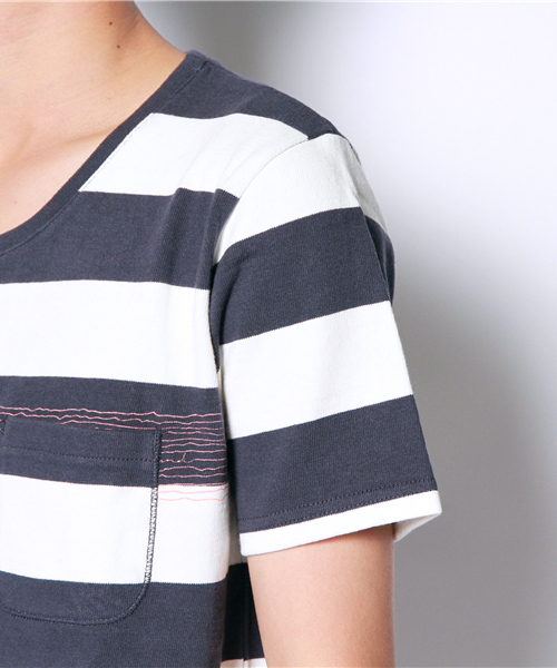 R.NEWBOLD(アールニューボールド)の「BORDER CS/SS./235508(Tシャツ/カットソー・メンズ・グレー/ネイビー・SMALL/MEDIUM/LARGE/X-LARGE)」の12枚目の写真