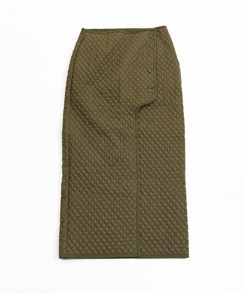 TODAYFUL（トゥデイフル）の「リネンキルティングスカート（スカート・レディース・キナリ/カーキ・36inch/38inch）」の4枚目の写真