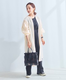 ショートorロング丈2type　ボリュームスリーブバンドカラーガーゼシアーシャツ