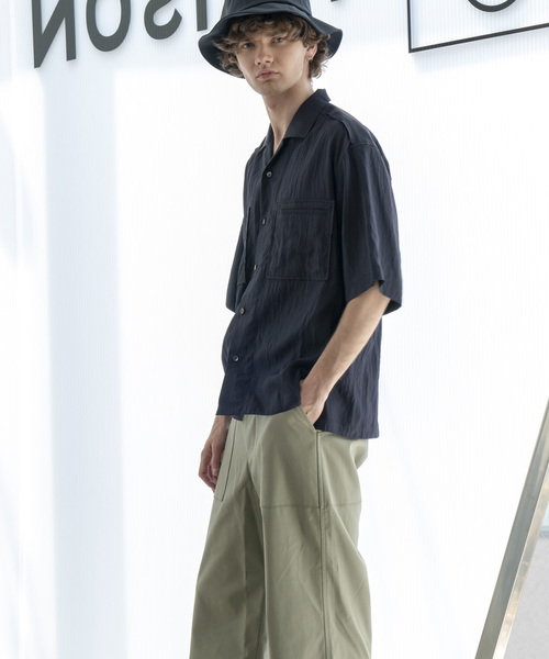 MAISON SPECIAL（メゾンスペシャル）の「ユーティリティポケットオープンカラーシャツ【MAISON SPECIAL/メゾンスペシャル】（シャツ/ブラウス・メンズ・ネイビー/ピンク・44/46/48）」の13枚目の写真