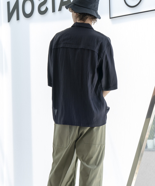 MAISON SPECIAL（メゾンスペシャル）の「ユーティリティポケットオープンカラーシャツ【MAISON SPECIAL/メゾンスペシャル】（シャツ/ブラウス・メンズ・ネイビー/ピンク・44/46/48）」の14枚目の写真