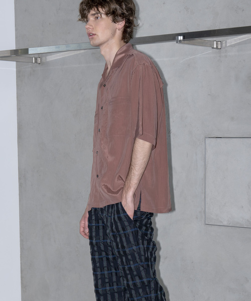 MAISON SPECIAL（メゾンスペシャル）の「ユーティリティポケットオープンカラーシャツ【MAISON SPECIAL/メゾンスペシャル】（シャツ/ブラウス・メンズ・ネイビー/ピンク・44/46/48）」の5枚目の写真
