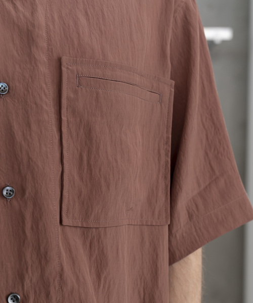 MAISON SPECIAL（メゾンスペシャル）の「ユーティリティポケットオープンカラーシャツ【MAISON SPECIAL/メゾンスペシャル】（シャツ/ブラウス・メンズ・ネイビー/ピンク・44/46/48）」の6枚目の写真