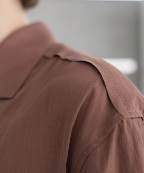 MAISON SPECIAL（メゾンスペシャル）の「ユーティリティポケットオープンカラーシャツ【MAISON SPECIAL/メゾンスペシャル】（シャツ/ブラウス・メンズ・ネイビー/ピンク・44/46/48）」の9枚目の写真