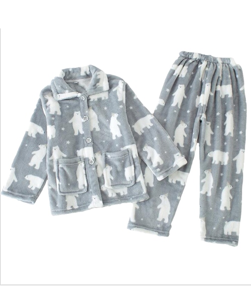 DAY CLOSET（デイ クローゼット）の「キッズ もこもこボア総柄オーバーサイズルームウェア セットアップ 冬（ルームウェア/パジャマ・キッズ・A/B/C/D/E/F/G/H/I/N/Q/M/K/O/P/J/ブルー系その他/ピンク系その他2/ピンク系その他・110cm/120cm/130cm/140cm/160cm/150cm）」の4枚目の写真