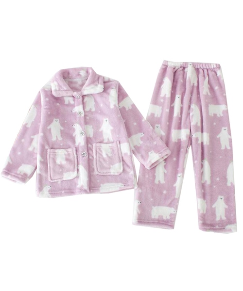 DAY CLOSET（デイ クローゼット）の「キッズ もこもこボア総柄オーバーサイズルームウェア セットアップ 冬（ルームウェア/パジャマ・キッズ・A/B/C/D/E/F/G/H/I/N/Q/M/K/O/P/J/ブルー系その他/ピンク系その他2/ピンク系その他・110cm/120cm/130cm/140cm/160cm/150cm）」の5枚目の写真