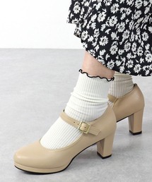 Liberty doll /6.5cmチャンキーヒール ストラップ美脚パンプス プラットフォーム付き 歩きやすい 痛くなりにくい メリージェーン (1110)