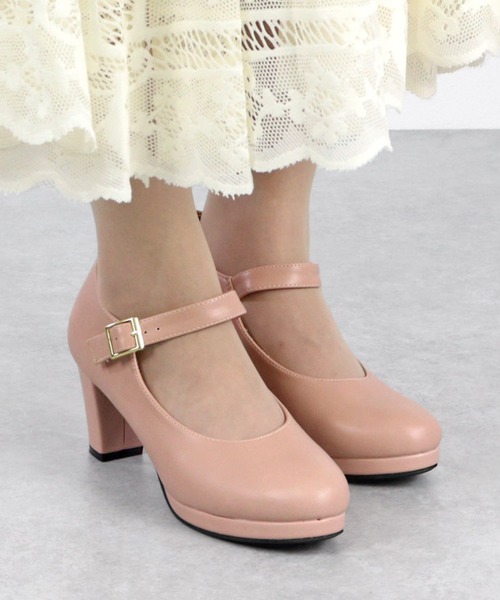 LibertyDoll（リバティードール）の「Liberty doll /6.5cmチャンキーヒール ストラップ美脚パンプス プラットフォーム付き 歩きやすい 痛くなりにくい メリージェーン (1110)（パンプス・レディース・ブラック/ブラック系その他/ベージュ/グレー/ネイビー/ワイン/ライトグリーン/アイボリー/ベージュ系その他/ライトブルー/ピンクベージュ/グレイッシュベージュ/ホワイト/ブラック系その他2/ネイビー系1/ピンク/ブラック系その他3/シルバー/ブラック系その他4/シルバー系その他/ゴールド系その他/シルバー系その他2・LL/S/M/L/3L/SS）」の17枚目の写真