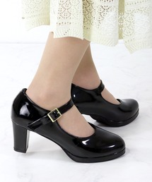 Liberty doll /6.5cmチャンキーヒール ストラップ美脚パンプス プラットフォーム付き 歩きやすい 痛くなりにくい メリージェーン (1110)