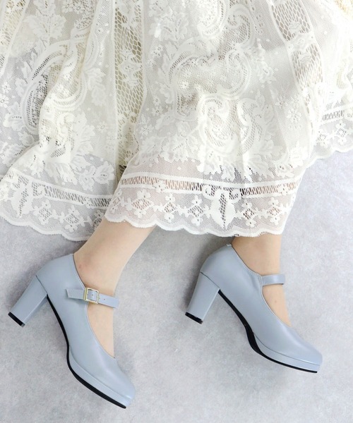 LibertyDoll（リバティードール）の「Liberty doll /6.5cmチャンキーヒール ストラップ美脚パンプス プラットフォーム付き 歩きやすい 痛くなりにくい メリージェーン (1110)（パンプス・レディース・ブラック/ブラック系その他/ベージュ/グレー/ネイビー/ワイン/ライトグリーン/アイボリー/ベージュ系その他/ライトブルー/ピンクベージュ/グレイッシュベージュ/ホワイト/ブラック系その他2/ネイビー系1/ピンク/ブラック系その他3/シルバー/ブラック系その他4/シルバー系その他/ゴールド系その他/シルバー系その他2・LL/S/M/L/3L/SS）」の13枚目の写真