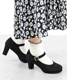 Liberty doll /6.5cmチャンキーヒール ストラップ美脚パンプス プラットフォーム付き 歩きやすい 痛くなりにくい メリージェーン (1110)