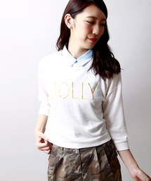 WEGO | WEGO/衿付き7分袖刺繍スウェット(スウェット)