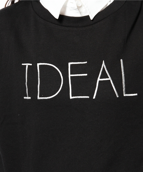 WEGO(ウィゴー)の「WEGO/衿付き7分袖刺繍スウェット(スウェット・レディース・オフホワイト/ブラック/杢グレー/ネイビー・FREE)」の10枚目の写真