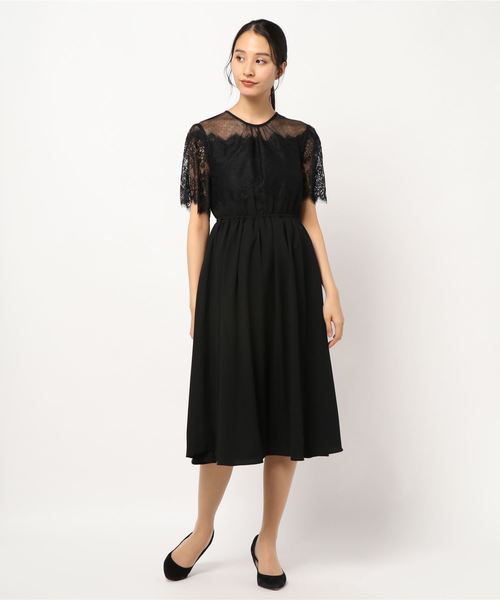 セール レース切り替え セミロング ワンピースドレス ドレス Kana カナ のファッション通販 Zozotown