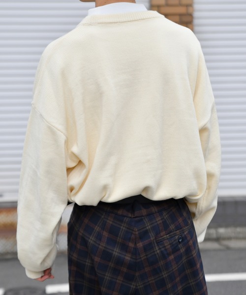 kutir（クティール）の「おじさん刺繍ニット（ニット/セーター・メンズ・チャコールグレー/グリーン/アイボリー・MEDIUM/LARGE）」の19枚目の写真