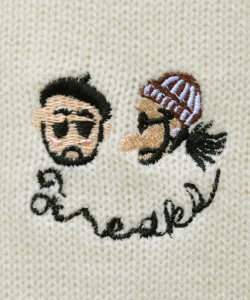 kutir（クティール）の「おじさん刺繍ニット（ニット/セーター・メンズ・チャコールグレー/グリーン/アイボリー・MEDIUM/LARGE）」の20枚目の写真