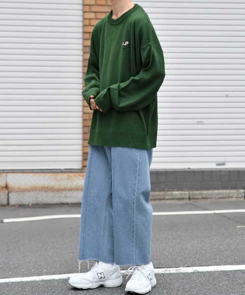 kutir（クティール）の「おじさん刺繍ニット（ニット/セーター・メンズ・チャコールグレー/グリーン/アイボリー・MEDIUM/LARGE）」の10枚目の写真