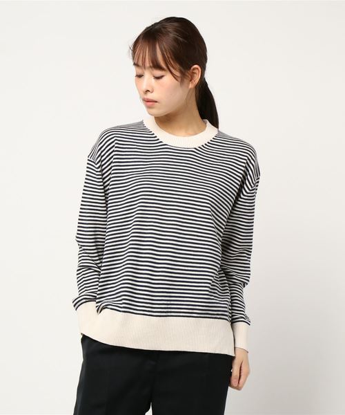 AMERICAN HOLIC（アメリカンホリック）の「クルーネックゆるニットプルオーバー＊（ニット/セーター・レディース・オフホワイト/ブラック/イエロー/ホワイト系その他4/杢グレー/ネイビー/グリーン/ピンク/その他7・M/L）」の9枚目の写真