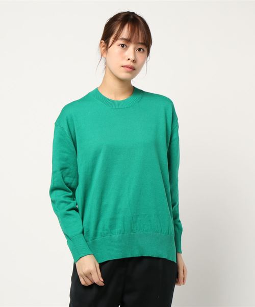 AMERICAN HOLIC（アメリカンホリック）の「クルーネックゆるニットプルオーバー＊（ニット/セーター・レディース・オフホワイト/ブラック/イエロー/ホワイト系その他4/杢グレー/ネイビー/グリーン/ピンク/その他7・M/L）」の5枚目の写真