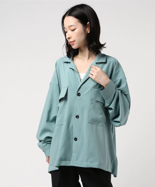 THISIS（ディスイズ）の「ビッグシルエット シャツ レディース（シャツ/ブラウス・レディース・ブラック/ベージュ/サックスブルー/テラコッタ・LARGE/MEDIUM）」の4枚目の写真