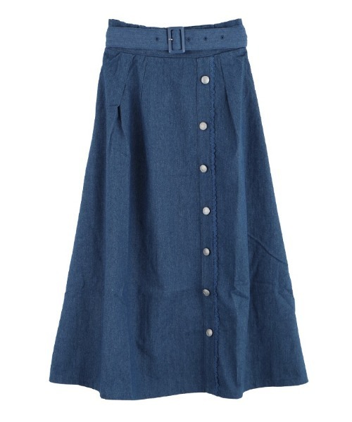 axes femme（アクシーズファム）の「サイド釦デニムロング