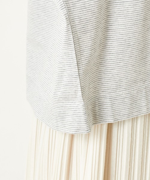 PUAL CE CIN（ピュアルセシン）の「ｸｼｭｸｼｭ袖T（Tシャツ/カットソー・レディース・ミント/グレー×ホワイト/ブラック/ネイビー×ホワイト/ホワイト・FREE）」の20枚目の写真