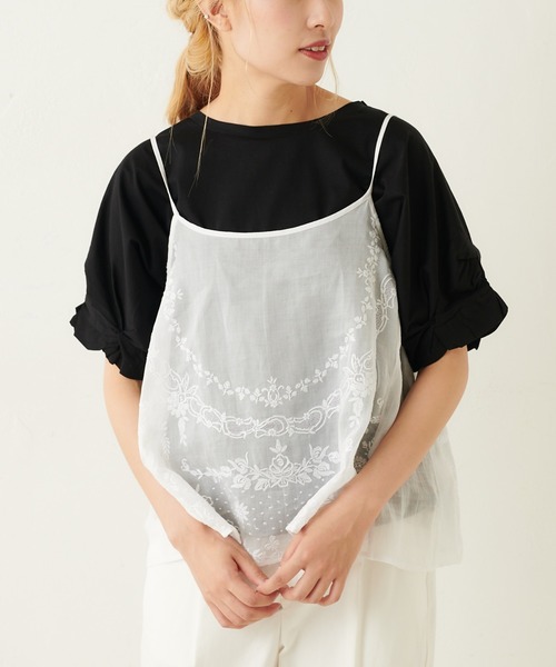 PUAL CE CIN（ピュアルセシン）の「ｸｼｭｸｼｭ袖T（Tシャツ/カットソー・レディース・ミント/グレー×ホワイト/ブラック/ネイビー×ホワイト/ホワイト・FREE）」の10枚目の写真