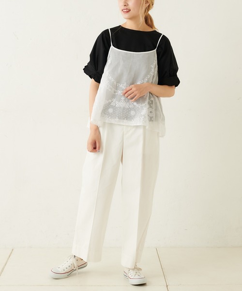 PUAL CE CIN（ピュアルセシン）の「ｸｼｭｸｼｭ袖T（Tシャツ/カットソー・レディース・ミント/グレー×ホワイト/ブラック/ネイビー×ホワイト/ホワイト・FREE）」の11枚目の写真