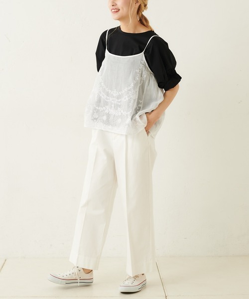 PUAL CE CIN（ピュアルセシン）の「ｸｼｭｸｼｭ袖T（Tシャツ/カットソー・レディース・ミント/グレー×ホワイト/ブラック/ネイビー×ホワイト/ホワイト・FREE）」の12枚目の写真