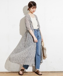 natural couture | シアーペイズリークリンクルワンピース(ワンピース)