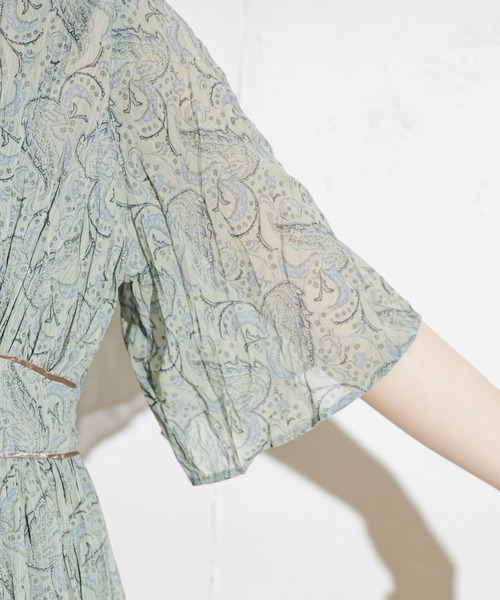 natural couture（ナチュラルクチュール）の「シアーペイズリークリンクルワンピース（ワンピース・レディース・ベージュ/グリーン/パープル・FREE）」の19枚目の写真