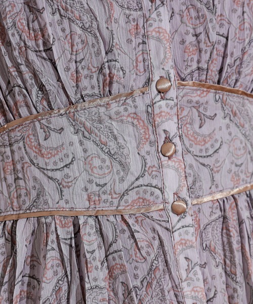 natural couture（ナチュラルクチュール）の「シアーペイズリークリンクルワンピース（ワンピース・レディース・ベージュ/グリーン/パープル・FREE）」の14枚目の写真