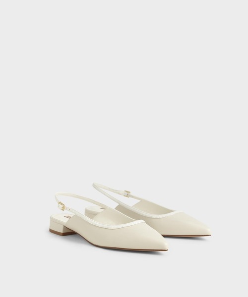 CHARLES & KEITH(チャールズ & キース)の「バレリーナ スリングバッグフラット / Ballerina Slingback Flats(バレエシューズ・レディース・オフホワイト/アニマル・22.5cm/23cm/23.5cm/24.5cm/25cm/25.5cm)」の4枚目の写真