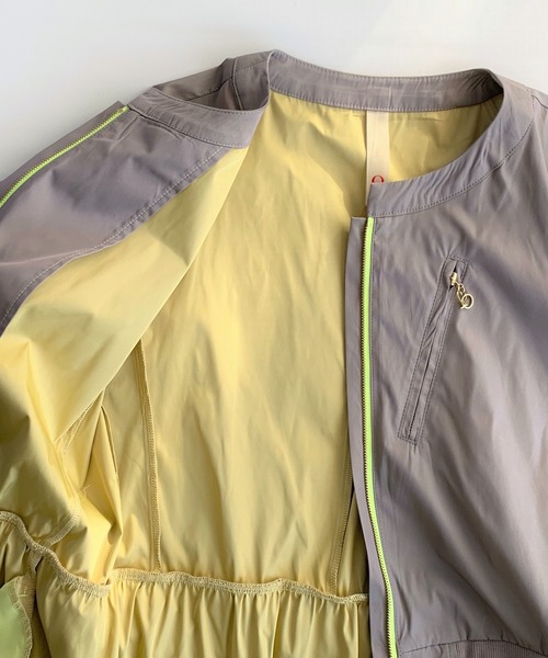 Q(キュー)の「シンプルライダースコート(ライダースジャケット・レディース・チャコールグレー/グレイッシュベージュ・MEDIUM)」の16枚目の写真