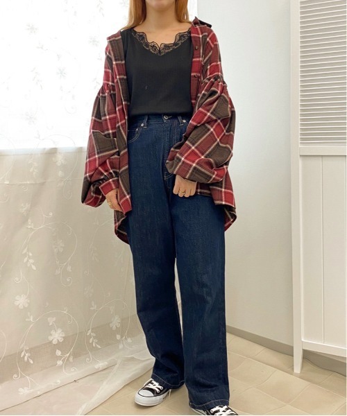 apres jour（アプレジュール）の「レースリブインナー【ZOZOTOWN限定アイテム】（Tシャツ/カットソー・レディース・アイボリー/ブラック・X-LARGE/フリー）」の9枚目の写真