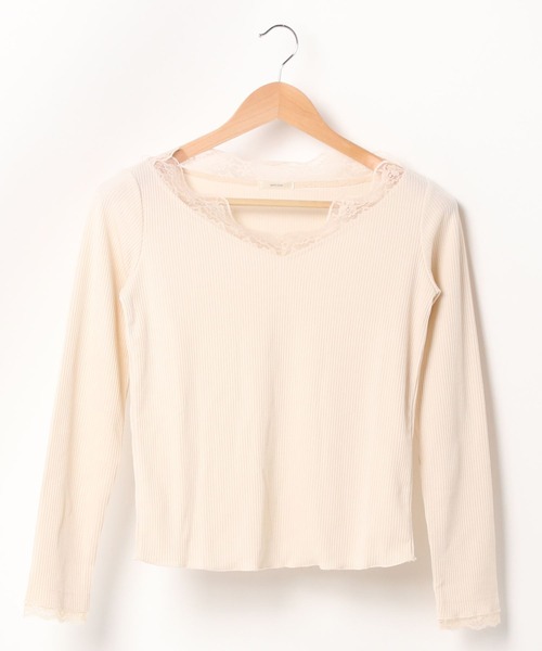 apres jour（アプレジュール）の「レースリブインナー【ZOZOTOWN限定アイテム】（Tシャツ/カットソー・レディース・アイボリー/ブラック・X-LARGE/フリー）」の12枚目の写真