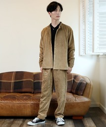 コーデュロイ バンドカラーシャツ＆シェフパンツ セットアップ